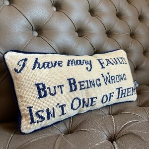 Two’s Company Vintage Needlepoint Accent Pillow